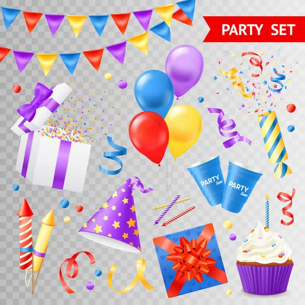 Party átlátszó szett — Stock Vector