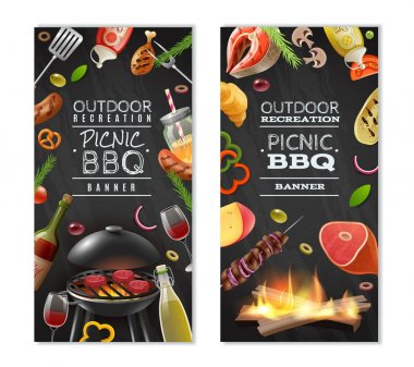 Picnic Barbecue Vertical Banners clipart