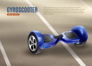 Gyro Scooter Segway yol arka plan afiş