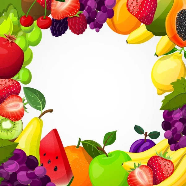 Fruits Frame Template — Stock Vector