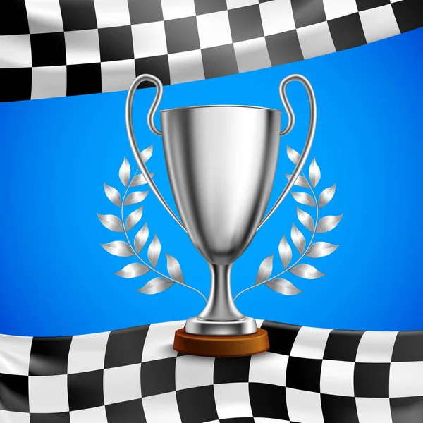 Срібний переможець Трофей Реалістичний плакат — стоковий вектор