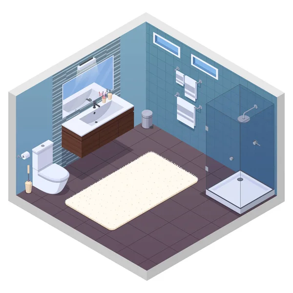 A Hotel fürdőszoba belső összetétele — Stock Vector