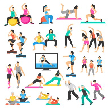 İnsanlar Yoga jimnastik aerobik Set