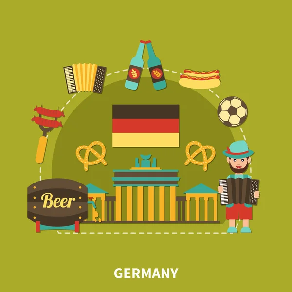 Alemania Turismo Composición de viajes — Vector de stock