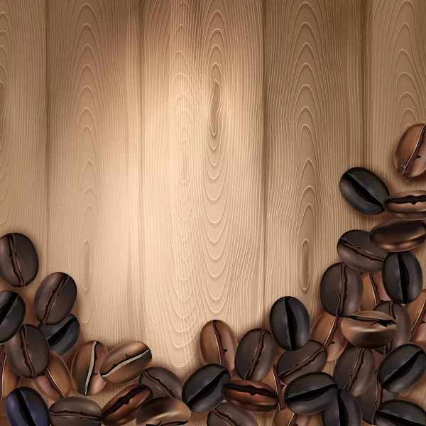 Kaffeebohnen realistischer Hintergrund — Stockvektor