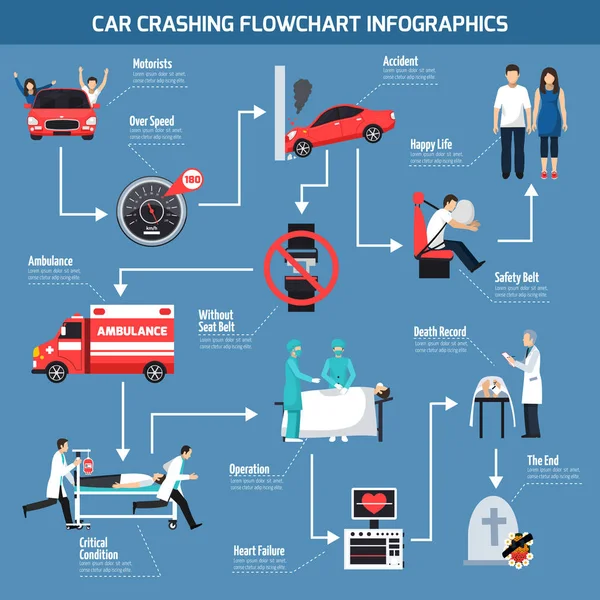 Car Crashing Infographics — Stock Vector