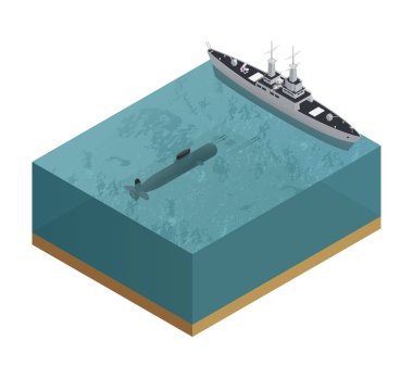 3D askeri deniz araçları kompozisyon
