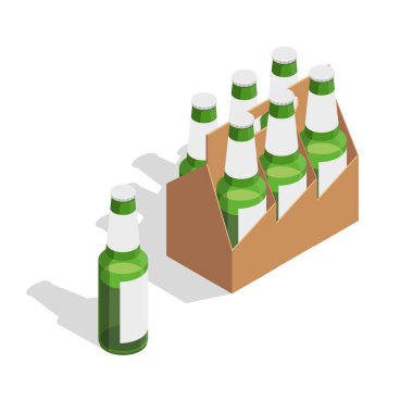 Bira paketi izometrik kompozisyon