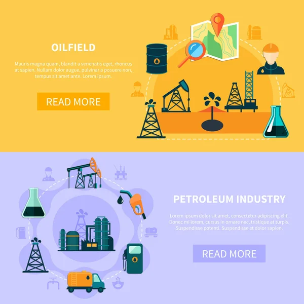 Oil Field Banners Collection — Stock Vector