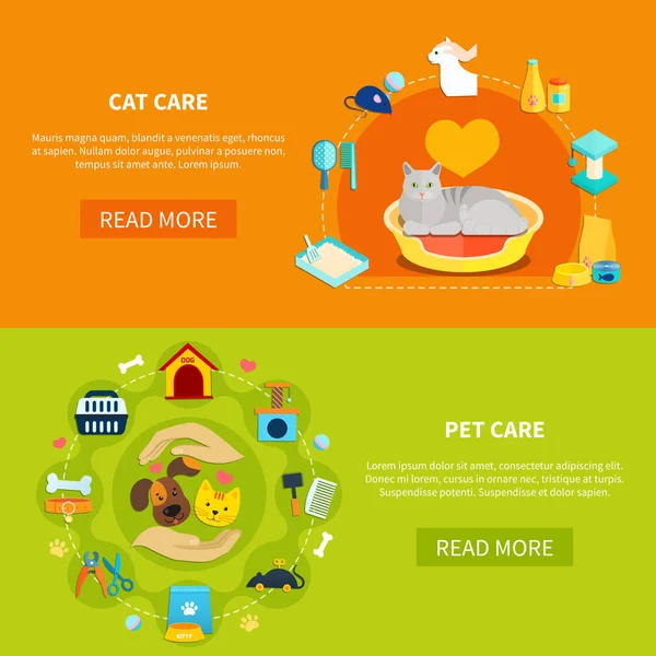 Pet Care Banners - Stok Vektor