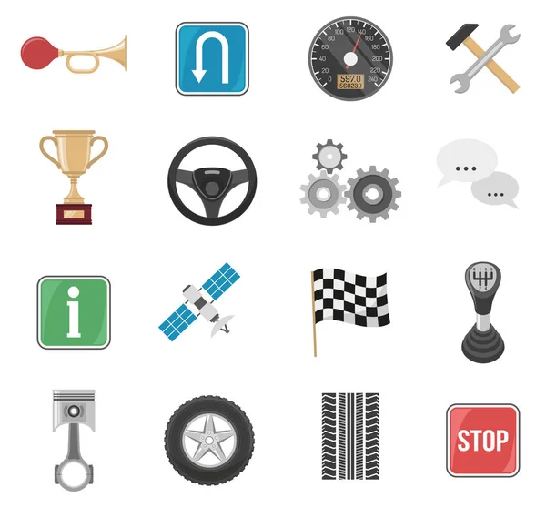 Race auto Icon Set — Stockvector