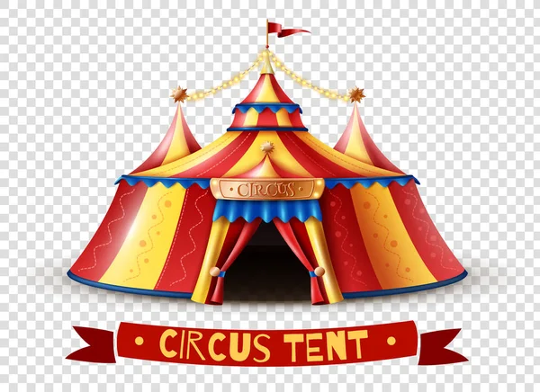 Tenda del circo Immagine trasparente di sfondo — Vettoriale Stock