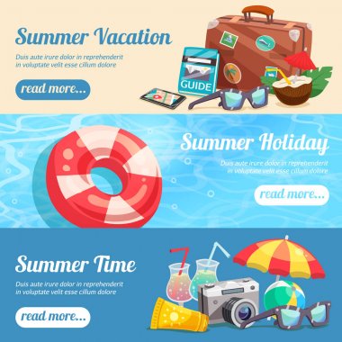 Yaz tatili Set afiş