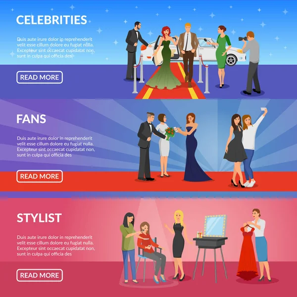 Celebrity horizontale Banners — Stockvector