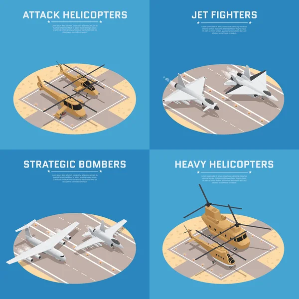 İzometrik Hava Kuvvetleri Icon Set — Stok Vektör