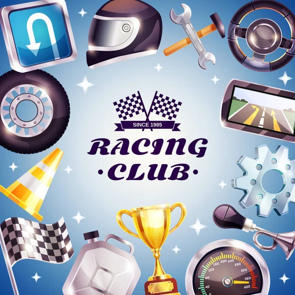 Racing Club Frame — Stock Vector