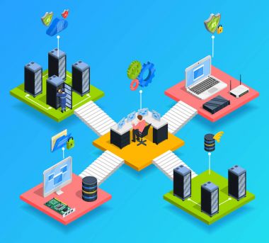 Veri Merkezi Isometric Bileşimi
