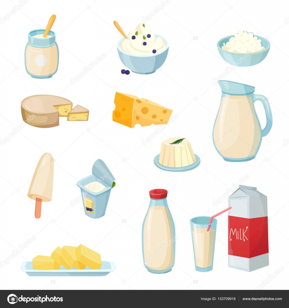 Набор Молочных Продуктов Векторное Изображение ©macrovector 153709918