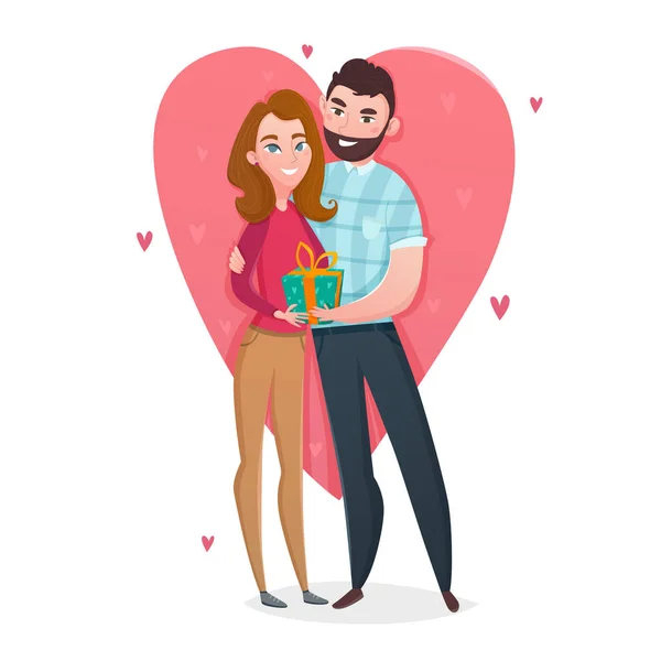 Valentines Day Gift Composition — Stock Vector