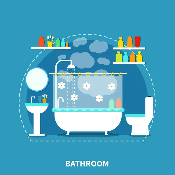 Koncepcja wnętrza łazienki — Wektor stockowy