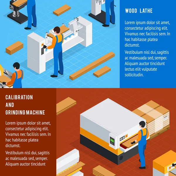 木工水平横幅集 — 图库矢量图片