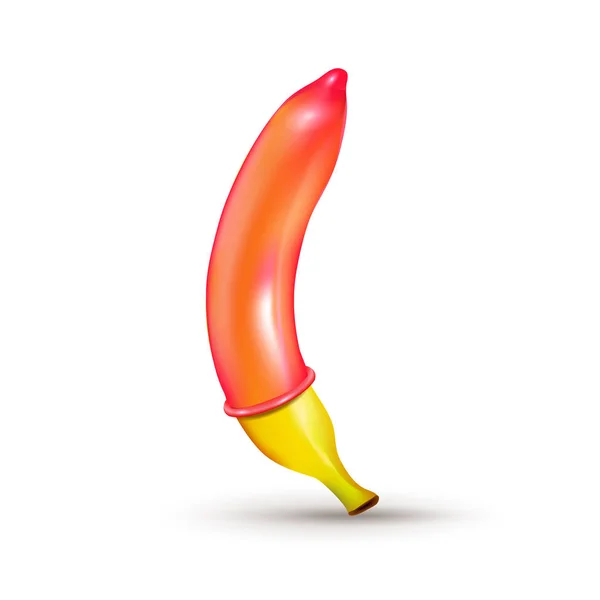Realistische Kondombanane — Stockvektor