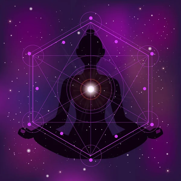 Sacred Geometry Zen Illustration — Stock Vector