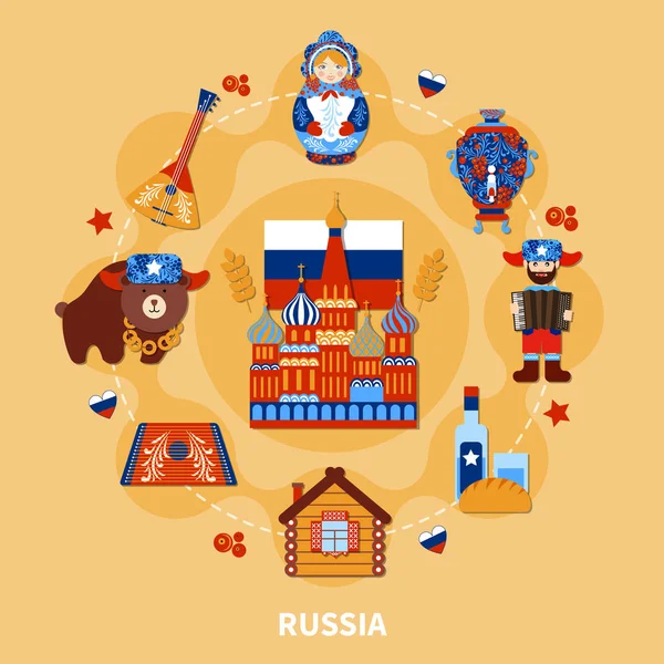 Travel To Russia Composition — Stock Vector