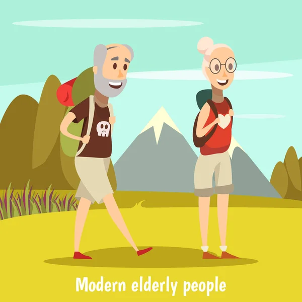 Tło współczesnych ludzi starszych — Wektor stockowy