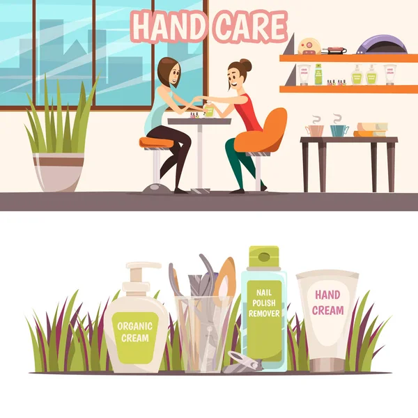 Conjunto de banners de manicure —  Vetores de Stock