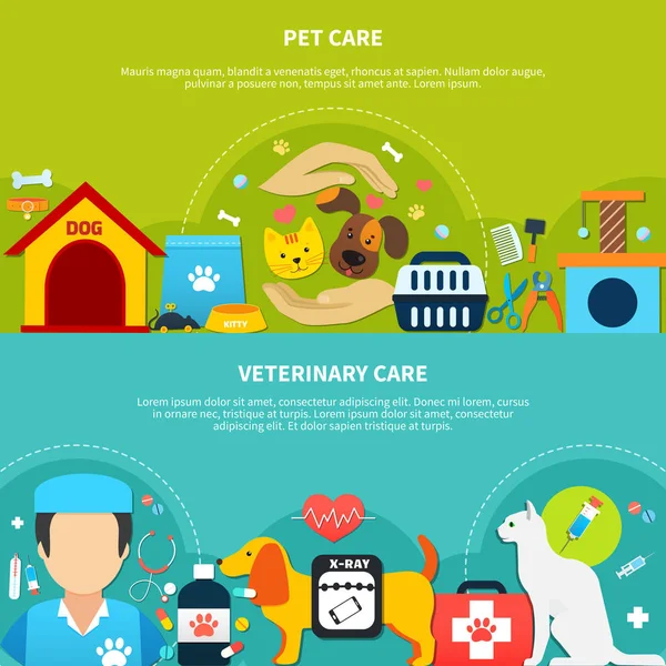 Pet Care Banners — Stock vektor