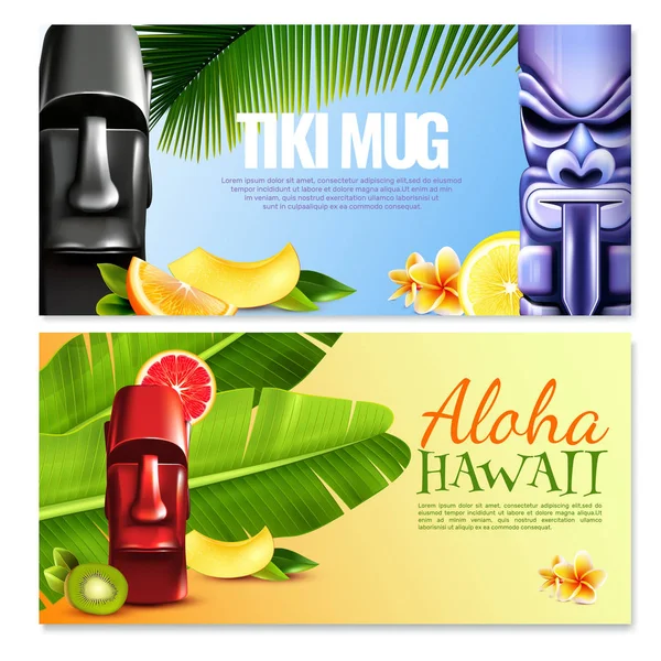 Hawai Party horizontale Banners — Stockvector