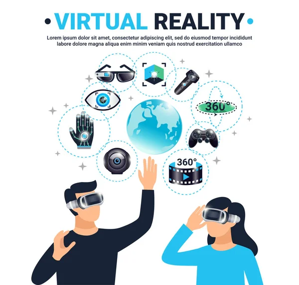 Poster di realtà virtuale colorato — Vettoriale Stock