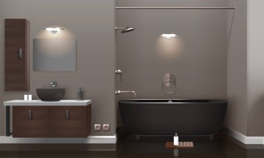 Gerçekçi banyo iç tasarım