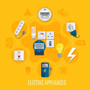 Electric Appliances Round Design clipart