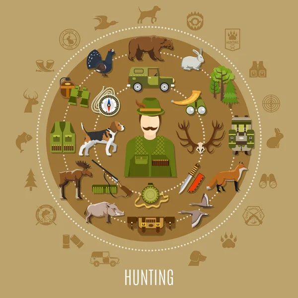 Illustration du concept de chasse — Image vectorielle