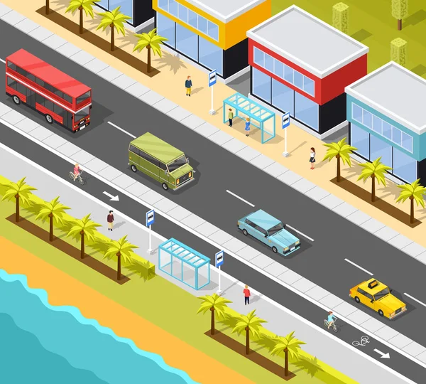 Resort Ciudad Transporte Antecedentes — Vector de stock