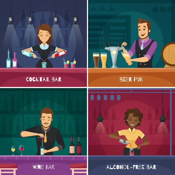 Concept de conception Barman 2x2 — Image vectorielle