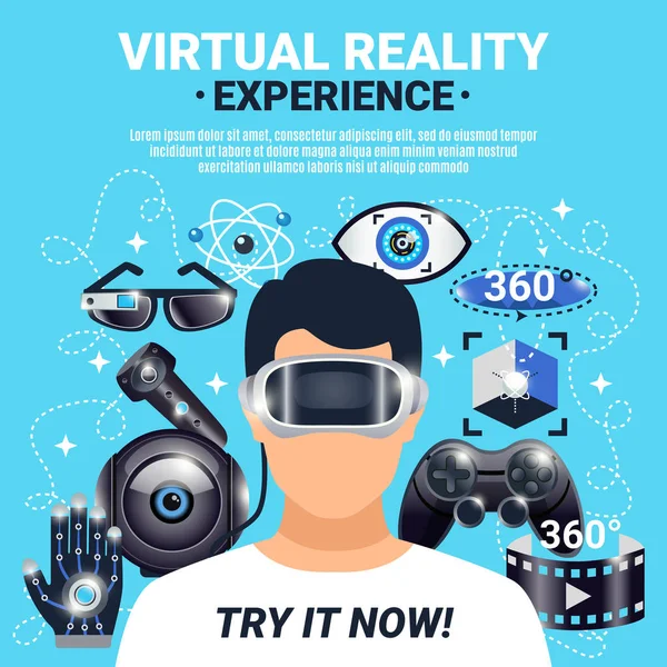 Virtuální realita plakát — Stockový vektor