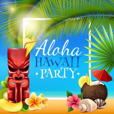 Hawaiian Party Frame clipart