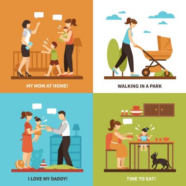 Dadı kavramı Icons Set 