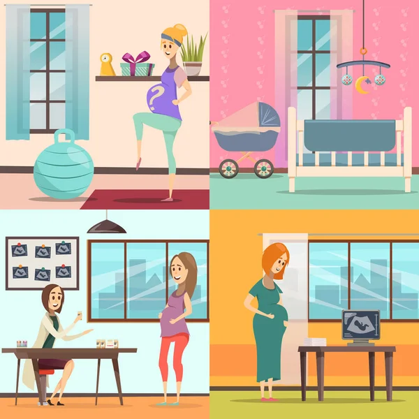 Pregnancy Icon Set — Stock Vector