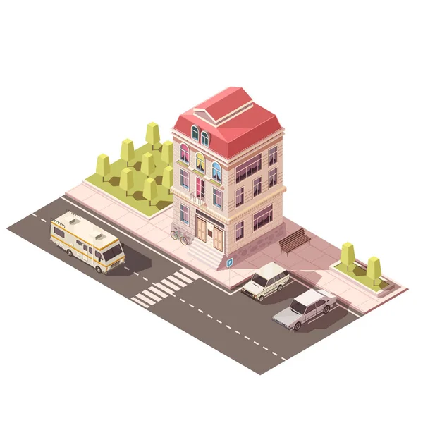 Maison Isometric Mockup — Image vectorielle