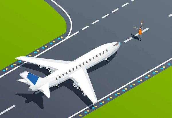 Isometric Illustration Bandara - Stok Vektor