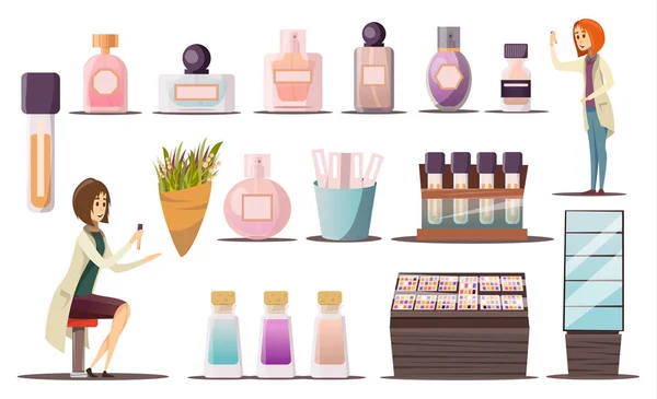 Conjunto de iconos de tienda de perfumes — Archivo Imágenes Vectoriales