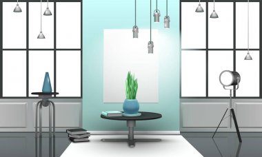 Işık tonları gerçekçi Loft iç