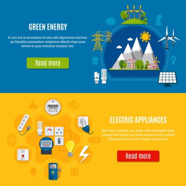 Yeşil enerji ve elektrik aletleri afiş