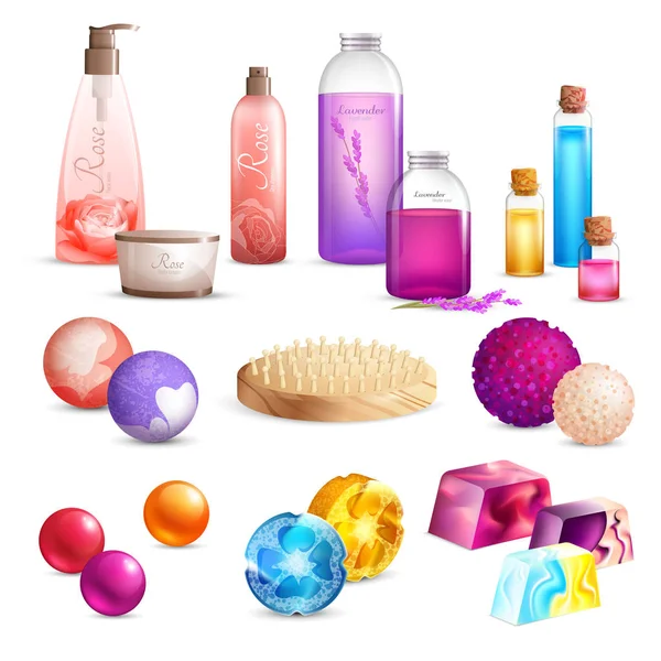 Set de productos de belleza baño — Vector de stock