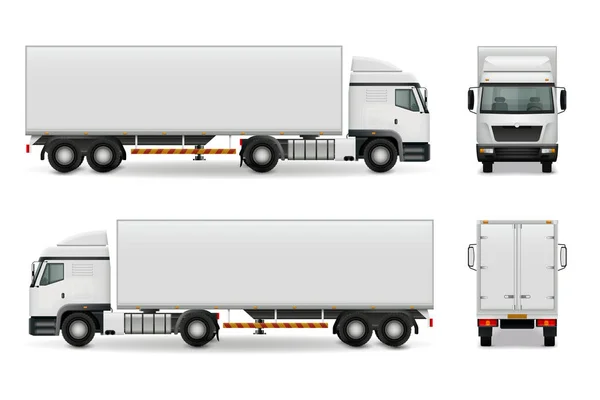 Realistiska tung lastbil reklam Mockup — Stock vektor