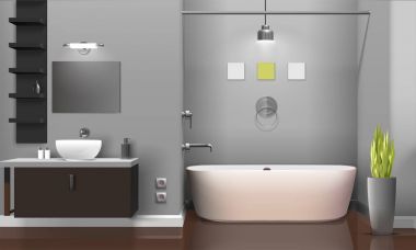 Modern gerçekçi banyo iç tasarım